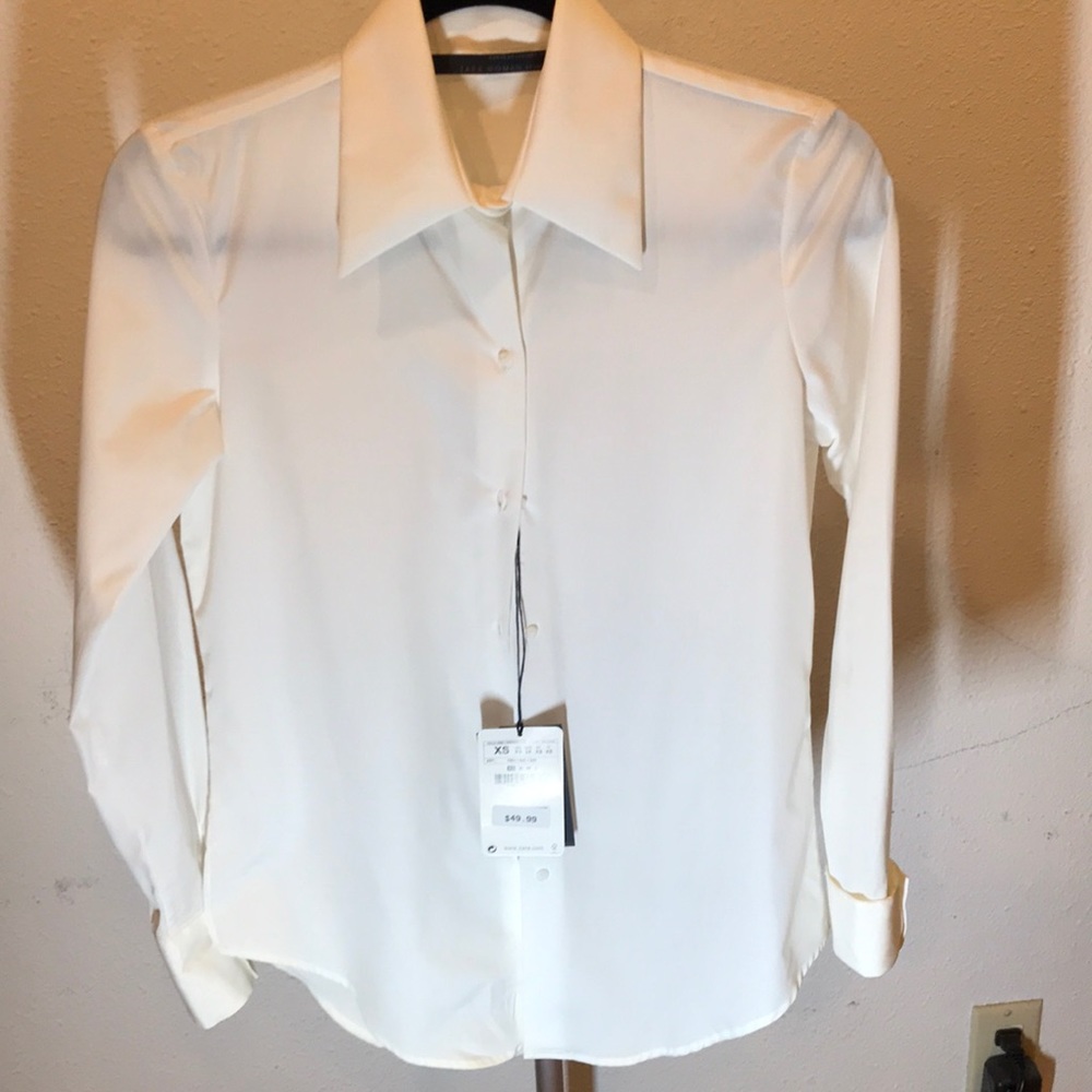 Zara White Button Down Shirt